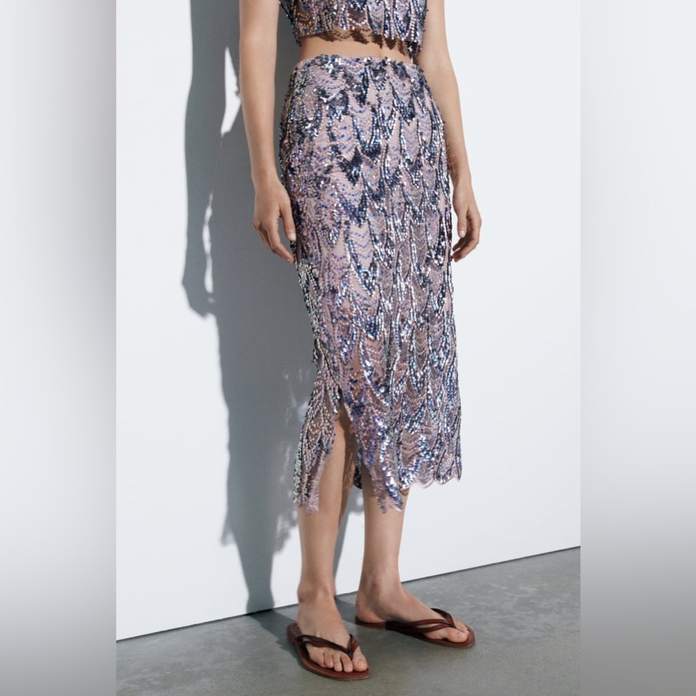 ZARA Bloggers Fav Sequin Skirt - Picture 15 of 16